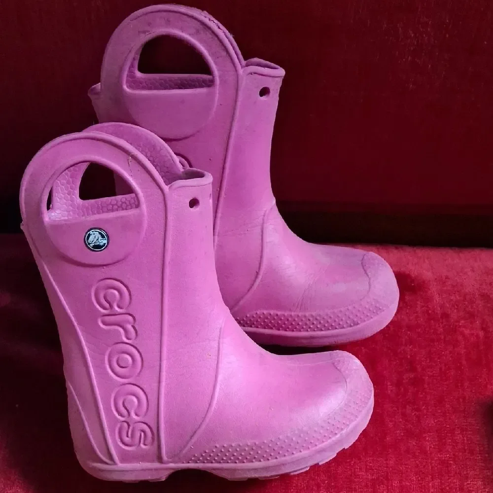 CROCS Kids Pink Rain Boots